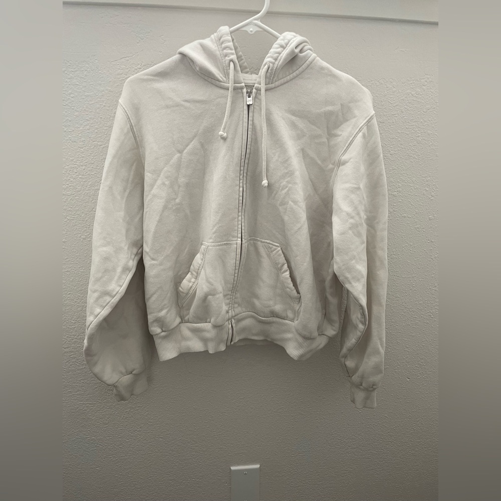 White hollister zip up
